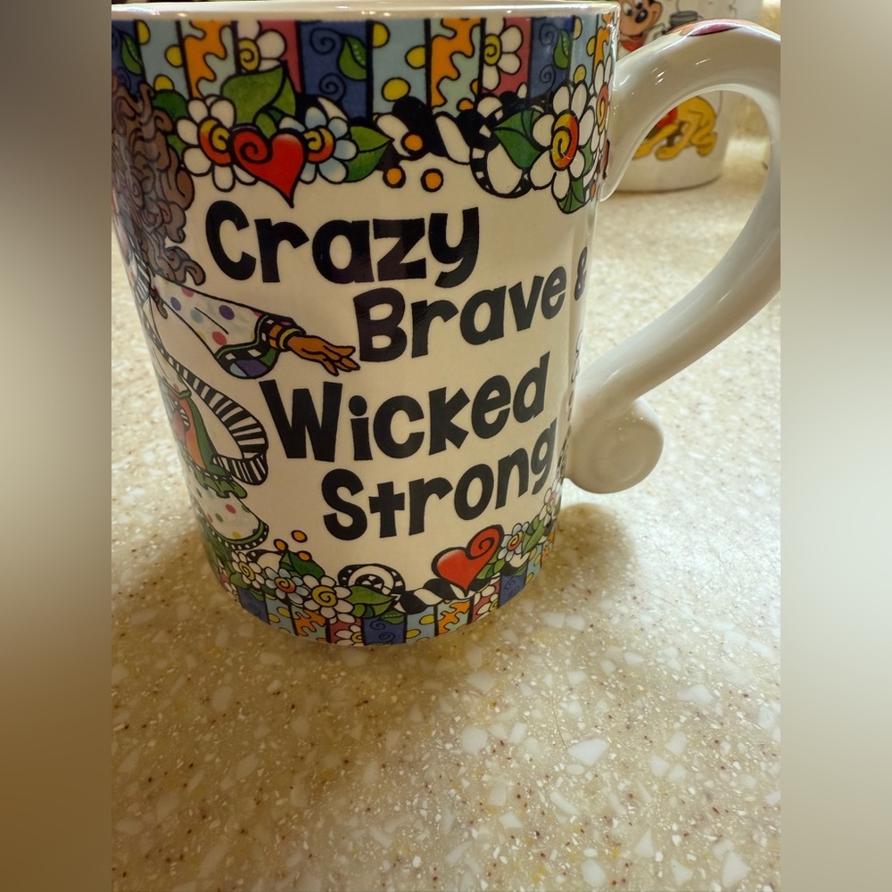 Suzy Toronto Inspirational Floral Mug Crazy Brave Wicked Strong Drinking Cup New - Picture 2 of 12